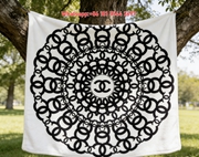 Chanel CC Logo Mandala Flannel Sofa Throw Blanket IMG_6726
